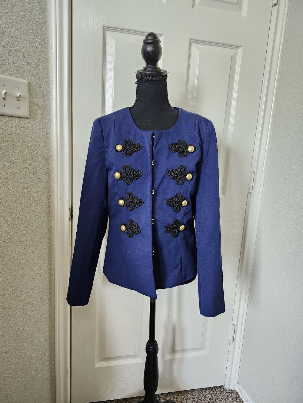 Soho Navy Military-Style Buttoned Jacket Blazer M